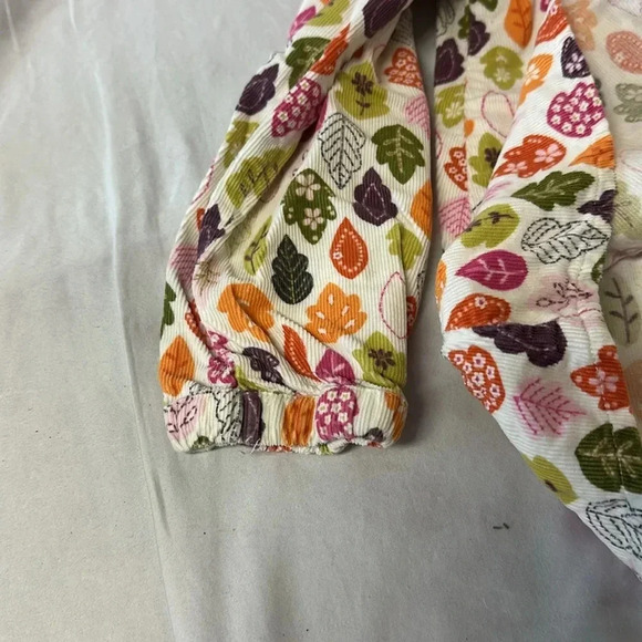 Gymboree - LIKE NEW long sleeve corduroy shirt dress w/ leaf pattern. Size 4T - Picture 5 of 6